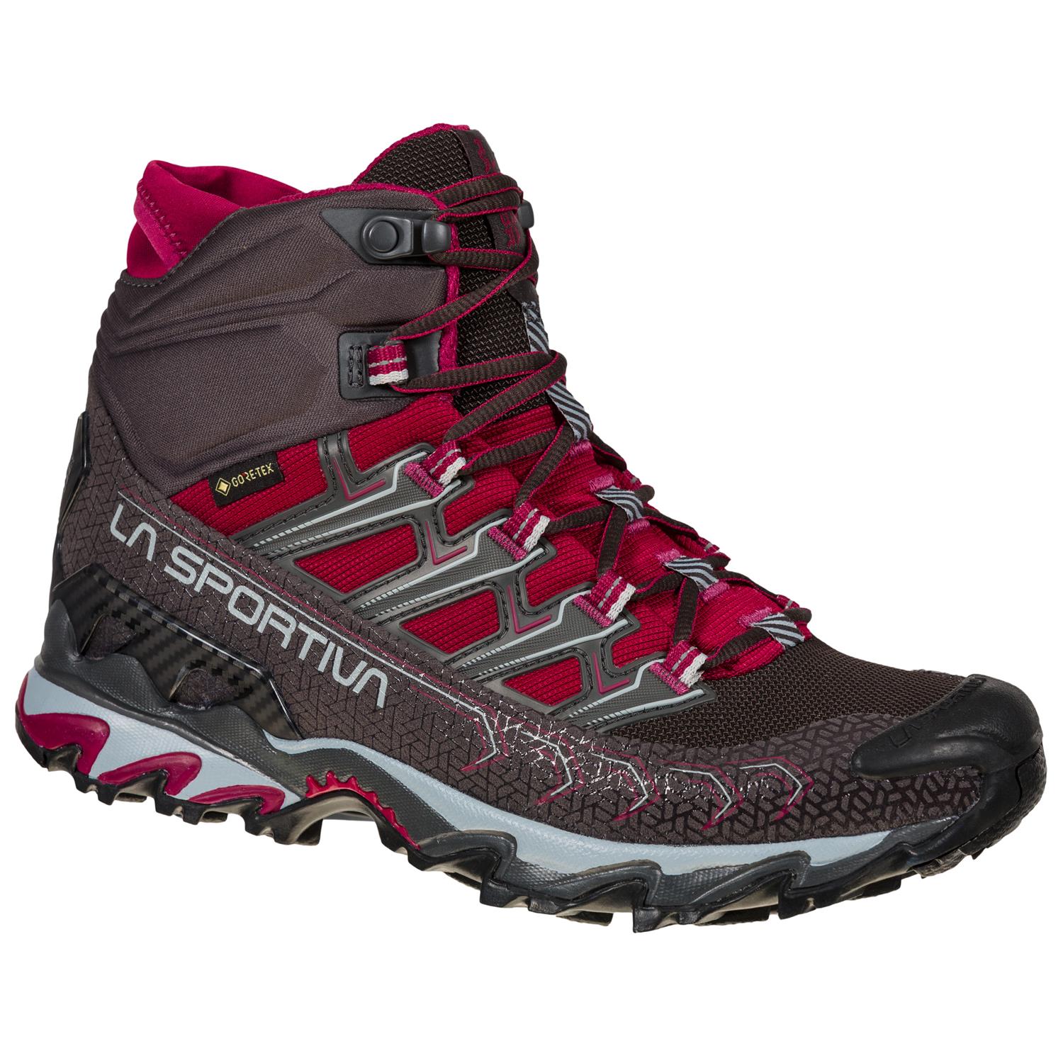 La Sportiva-Ultra Raptor II Mid Gtx Dame Hikingsko Carbon-Red Plum-LA34D-Sporten Bagn-1