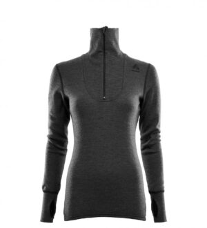 Aclima-DoubleWool Polo Zip Trøye Dame Grå-103418-Sporten Bagn-1