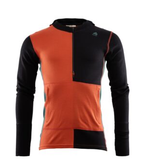 Aclima-WarmWool Hood Genser Zip Herre Oransje-104035-Sporten Bagn-1