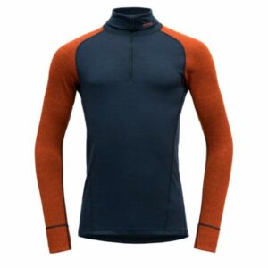 Devold Duo Active Zip Trøye Herre Oransje/Marine