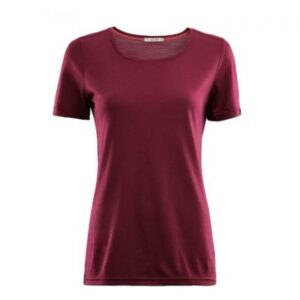Aclima Lightwool T-skjorte 140 Dame Burgunder